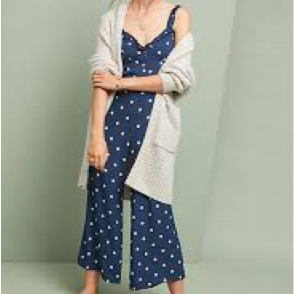 Women's Blue Polka Dot Jumpsuit